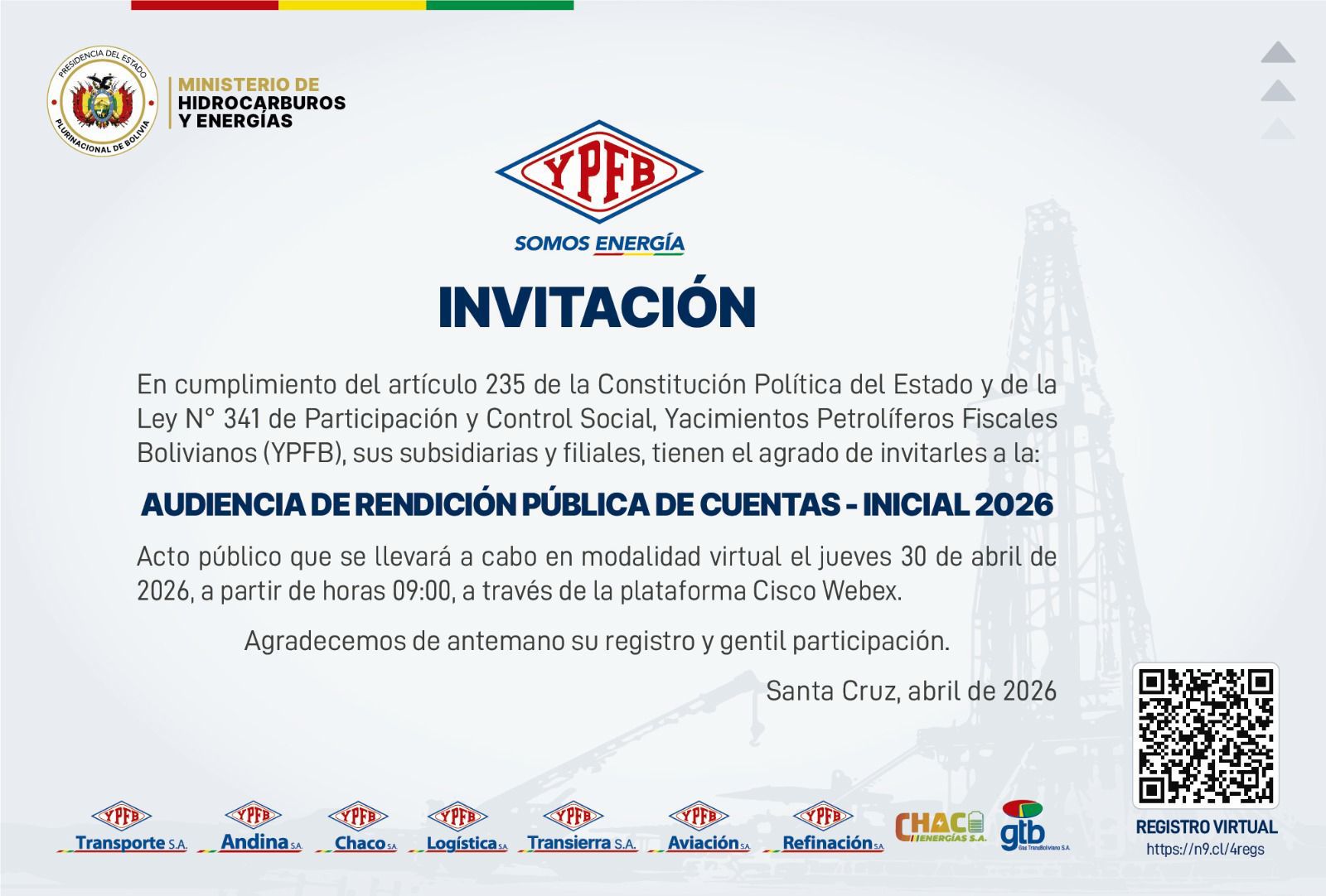 audiencia de rendición pública de cuentas inicial 2026